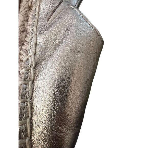 Sam Edelman Kenley Gold Leather Rounded Toe Slide - Picture 4 of 7